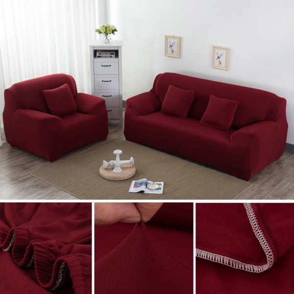 5 seater Fitted Sofa Cover Set (Standard Size in maroon color)