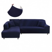 L-shape Fitted Sofa Cover 3-3 (Standard Size in blue Color)