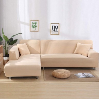 L-shape Sofa Fitted Cover 3-3 (Standard Size in Camel Color)