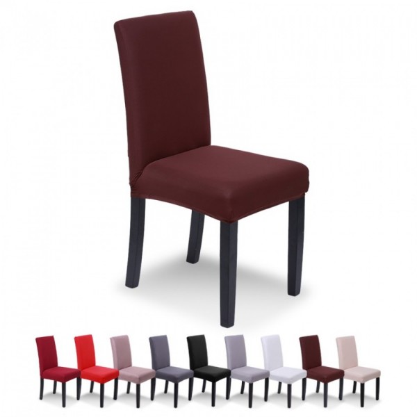 Dining Chair Covers- Pack of 6- Dark Brown