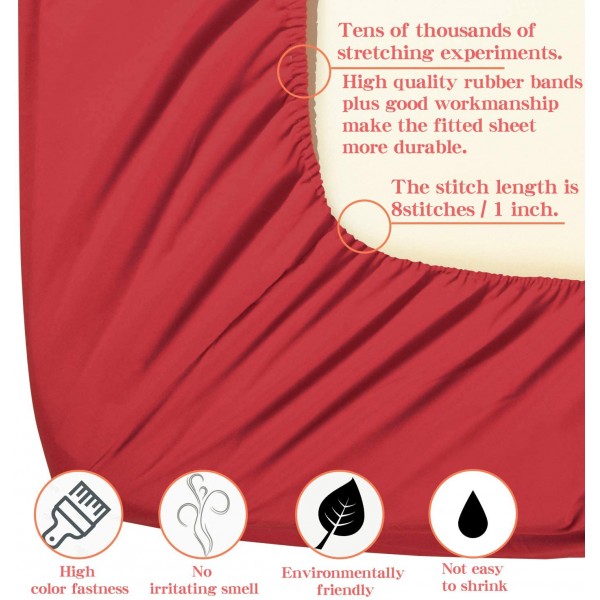 Bed Fitted Sheets Cotton Jersey Single, Double Bed