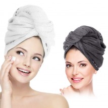 Hair Towel Hair Drying Towels Quick Dry Hair Hat (Pack of 2)