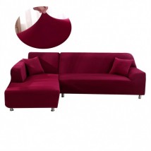 L-shape 3+3 seater Fitted Sofa Cover-Standard Size-Red