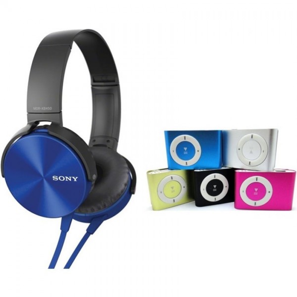 Buy Combo of Sony Extra Bass Headphones with Mic + Mini MP3 Player online in Pakistan Buyon.pk