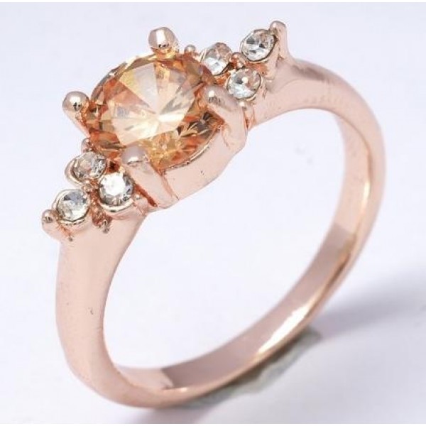 18K Rose Gold Cubic Zircon Classy Ring For Her