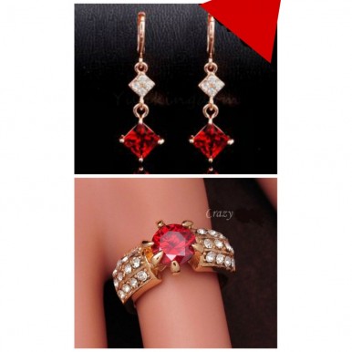 Best Deal of Pendant and Ring with red stone