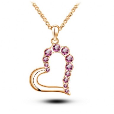 New Fashion Imported Austrian Crystal Casual Peach Heart Pendants AND Necklace Jewelry