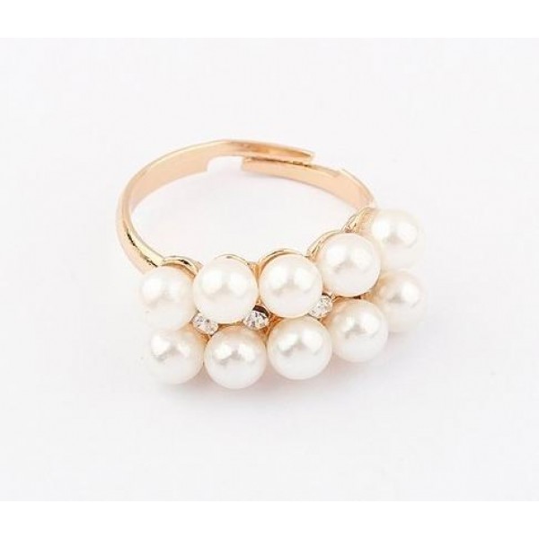 Noble Double Row Pearl Ring For Her