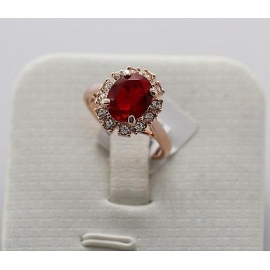 Italina Red Apple 18K Real Gold Plated Ring For Her