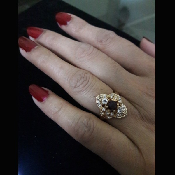 Indian Gold plated Ruby Ring for Ladies 