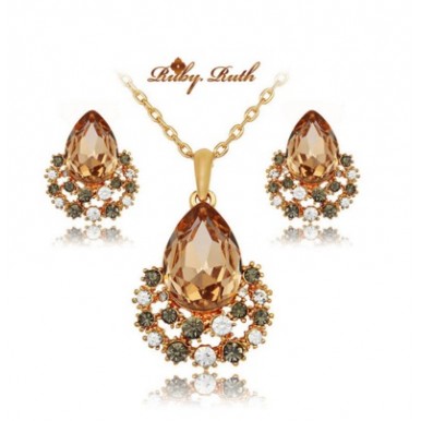 Nigeria jewelry set 18k gold austrian crystal for her