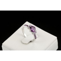 White Gold Plated Fashion Elegant Purple Crystal Ring