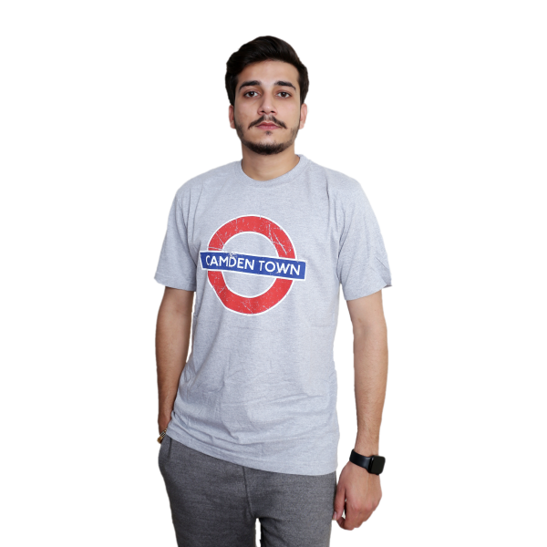Licensed Unisex London Undergound Camden Town T Shirt Grey