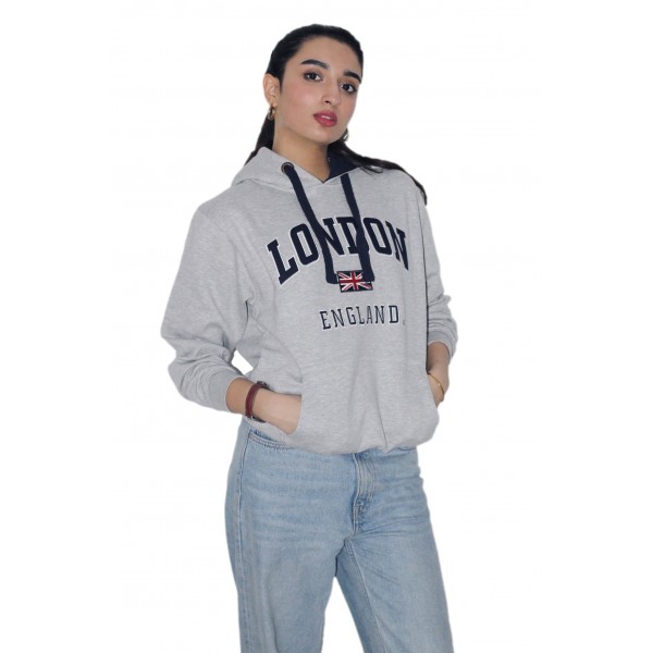 Unisex London England Hoodie Hooded Sweatshirt Grey Navy
