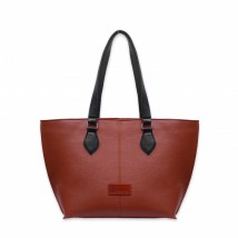 Ladies Handbag Made with original cow leather in Reddish Brown Color