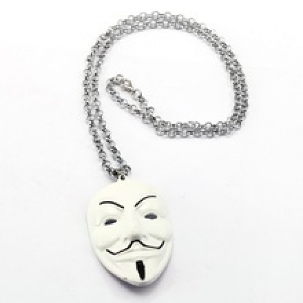 Anonymous Necklace For Kids - White