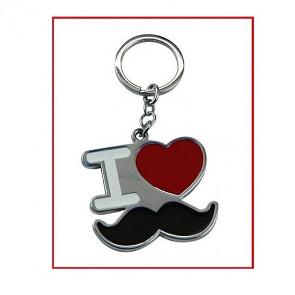 GadgeIT Mustache Keychain - I Love Mustache
