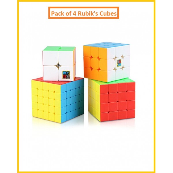 Imported Pack Of 4 RubikS Cubes -  2X2  3X3  4X4  5X5