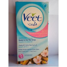 VEET WAX STRIPS SENSITIVE SKIN VITAMIN E AND ALMOND OIL  10 WAX STRIPS