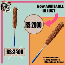 Long extendable stainless steel handle brush for solar plates and car wash