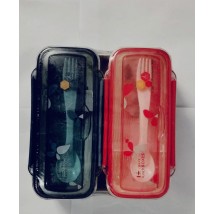 Pair of high quality two story lunch box with spoon for office and school