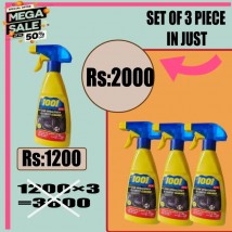 Set of 3 car upholstery and carpet cleaner 