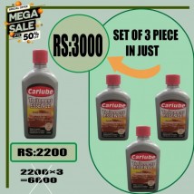 Set of 3 Carlube petrol treatment cleans fuel system in 125 ml