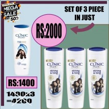 Set of 3 clinic plus long and strong health shampoo 