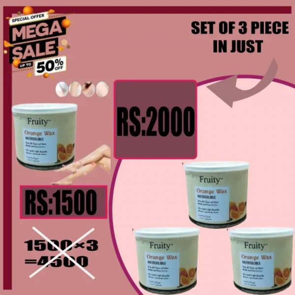 Set of 3 fruity orange wax watersoluble for all type of skin 