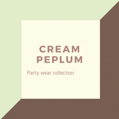 Cream Peplum Color Party Wear Suit For Women