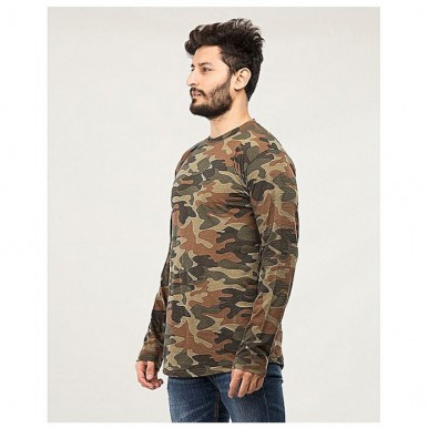 Camouflage T-Shirt for Men in Brown Colour