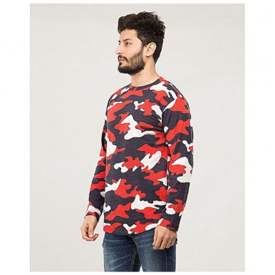 Camouflage T-Shirt for Men in Red Colour