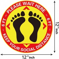 Social Distancing Floor Stickers - Pack Of 06
