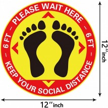 Social Distancing Floor Stickers - Pack Of 06