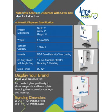 Automatic Sanitizer Dispenser with Cover Box and Dispense Tray (wall mount)