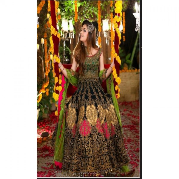 Heavy Chiffon Embroidery Unstitched Dress For Women