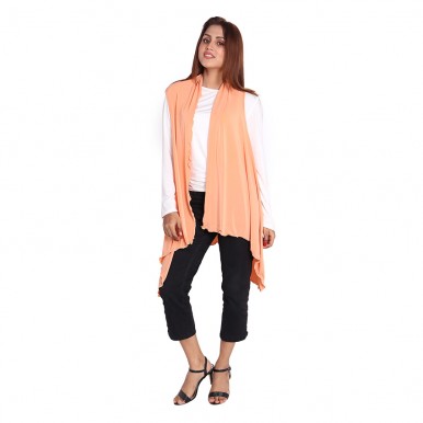Buy PEACH WATERFALL CARDIGAN FOR WOMEN 