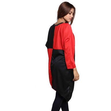 RED BLACK LOOSE TOP FOR WOMEN