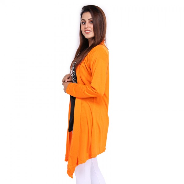 Buy ORANGE LONG SHRUG FOR WOMEN online in Pakistan Buyon.pk