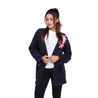 PIXIE PEARL NAVY BLUE CARDIGAN FOR WOMEN