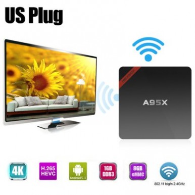 NEXBOX A95X ANDROID TV BOX (1GB RAM, 8GB ROM) ORIGINAL - BLACK - Buyon.pk