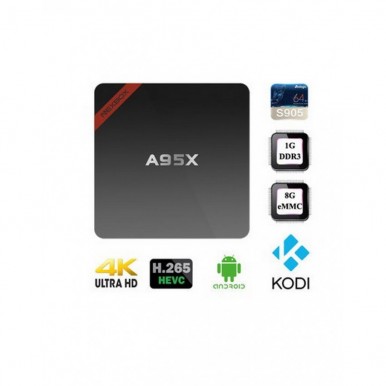 NEXBOX A95X ANDROID TV BOX (1GB RAM, 8GB ROM) ORIGINAL - BLACK - Buyon.pk