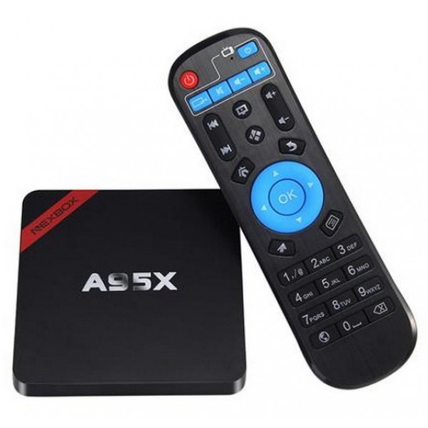 NEXBOX A95X ANDROID TV BOX (1GB RAM, 8GB ROM) ORIGINAL - BLACK - Buyon.pk