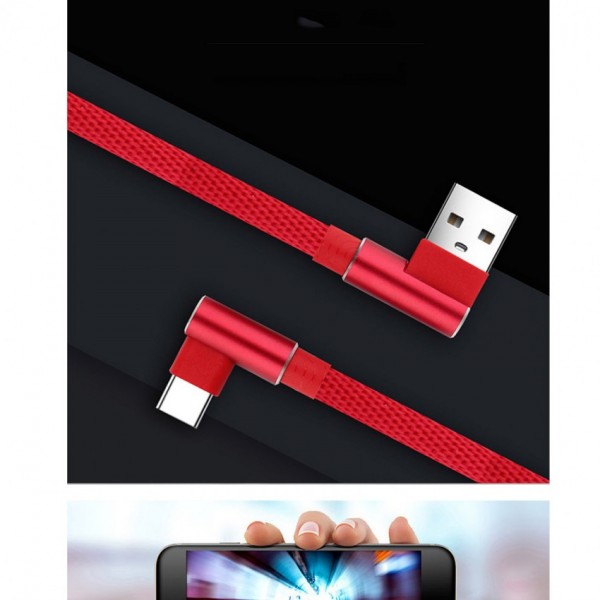 Buy 1 meter type c usb 3 0 fast charging data cable braided l shape