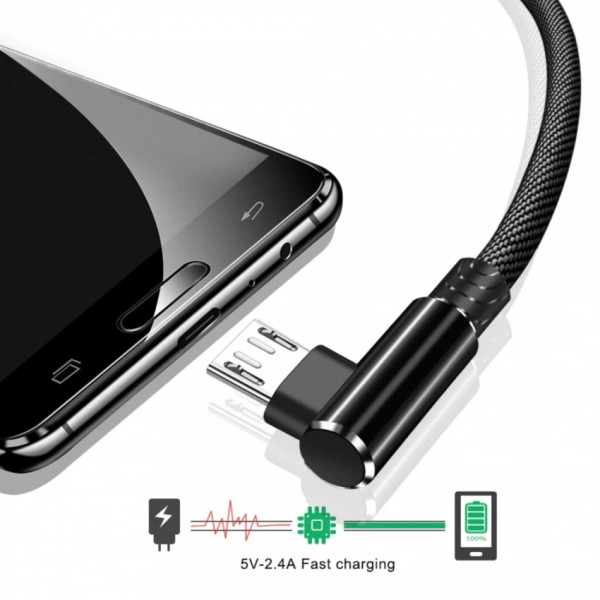 Buy 1 meter micro usb 3 0 fast charging data cable braided l shape