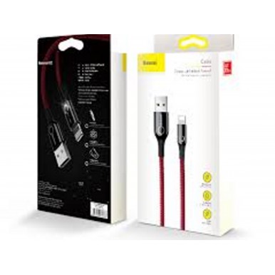 Baseus Lightning C-shaped Light indicatior Intelligent power-off Cable 2.4A 1m red (CALCD-09)
