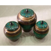 Decorative Candy/Sugar Jars, Handi Crafts Green- set of 3 pcs