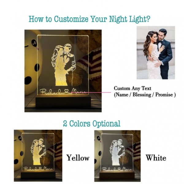 Personalized Photo 3D Lamp, Custom Photo Desk Lamp