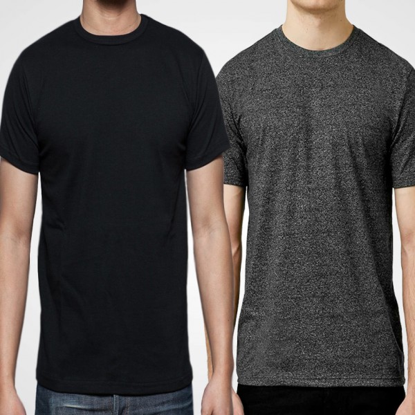 Pack Of Plain Charcoal and Black Cotton T-Shirts For Him - FREE ...