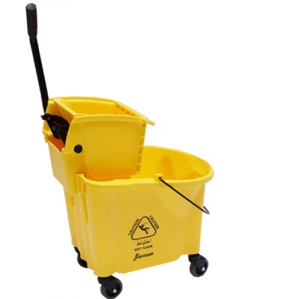AlClean Deluxe Wringer Side Press Cleaning Mop Trolley Mop Bucket